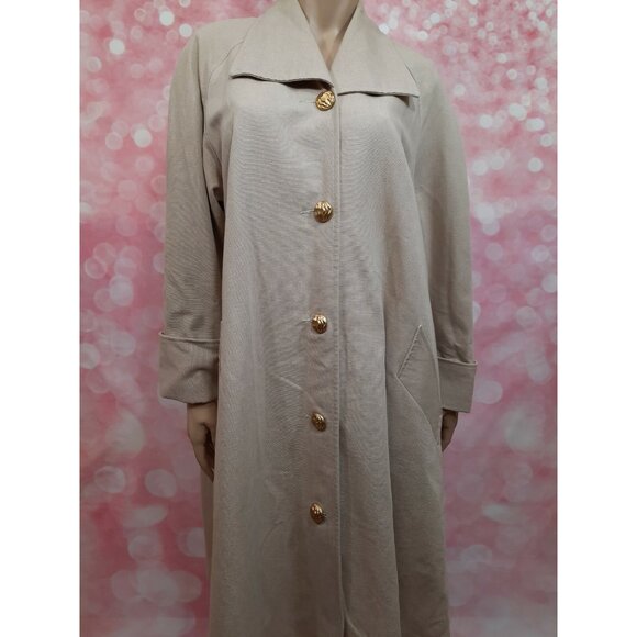 Vintage Fairy Boho Romantic Jacket Long Coat Womens M Beige Tree Floral Artsy - Picture 3 of 13